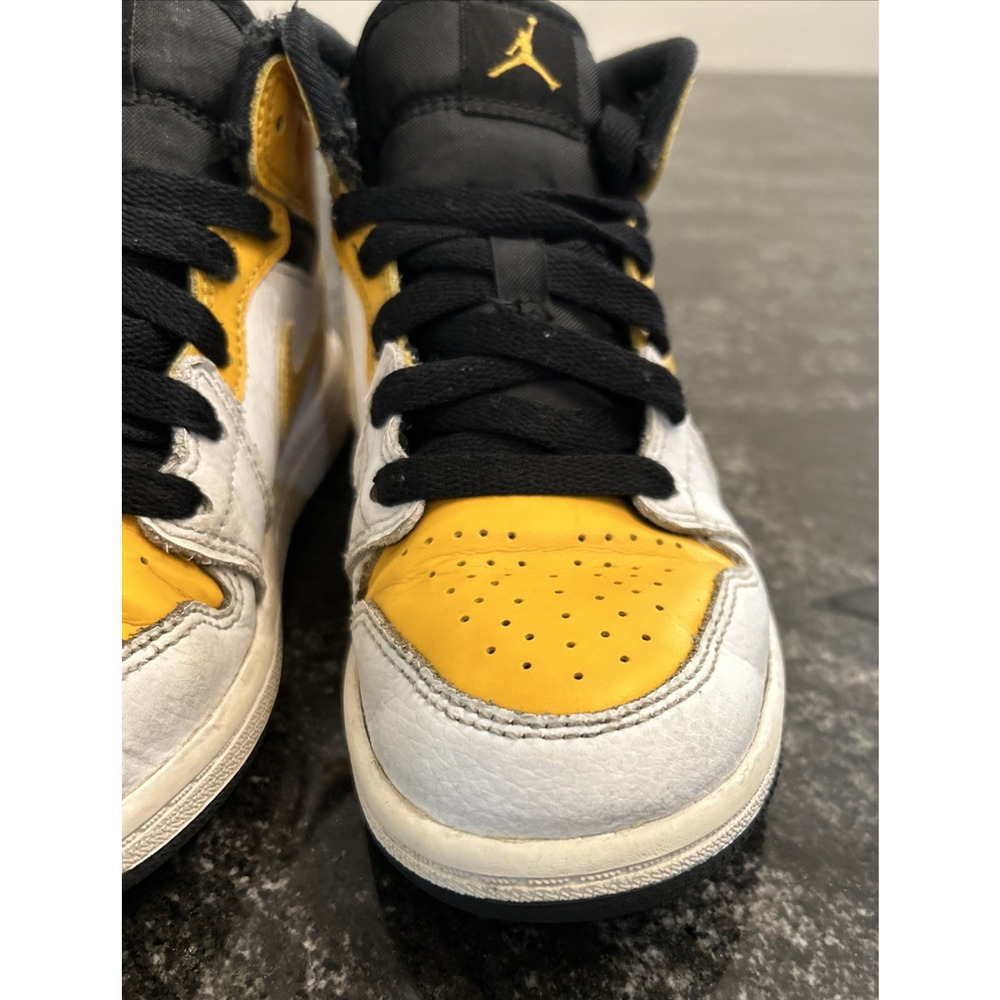 Nike AIR JORDAN 1 TODDLER Basketball Sneakers Size 13C Shoes Yellow Black White - Picture 7 of 16